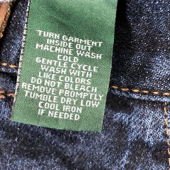 Lauren Ralph Lauren Jeans Bootcut Womens 14 Stretch Dark Wash Embroidery Pockets - Picture 12 of 13